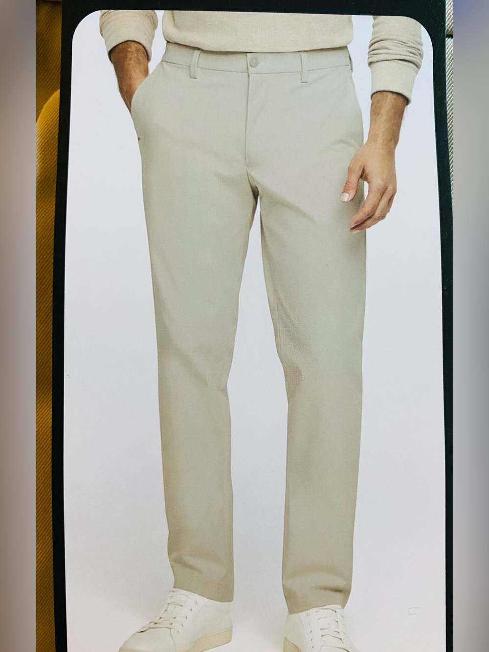 NWT Banana Republic Men’s Khaki Pants 36x34 Slacks Commuter Flex Zipper Pockets
